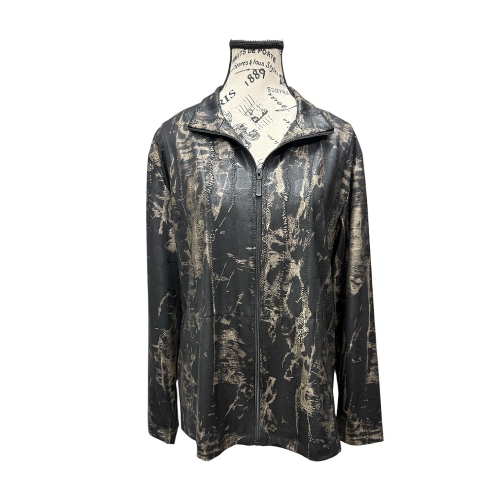 Chico's Deliah's Travelers Collection Urban Snake Print Jacket